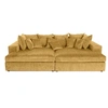 Image de Canape droit LISA DESIGN 4 places en velours jaune 272 x 272 x 75 cm