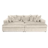 Image de Collins - canapé droit 4 places avec double méridienne - assise profonde - en velours texturé - Beige