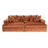 Image de Canape droit LISA DESIGN 4 places en velours rouge 272 x 272 x 75 cm