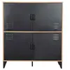 Image de Tribeca - buffet haut - bois et métal noir - 100x112 cm - Bois / Noir