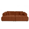 Image de Canape droit LISA DESIGN 3 places en tissu rouge 117 x 240 x 85 cm