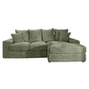 Image de Canape angle fixe LISA DESIGN 4 places en tissu vert 165 x 254 x 92 cm