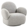 Image de Javier - fauteuil pivotant - en tissu bouclette - Gris clair