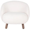Image de Nayeli - fauteuil avec pieds en bois d'hévéa - en tissu bouclette - Blanc