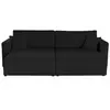 Image de Canape droit BEST MOBILIER 4 places en velours noir 158 x 246 x 81 cm