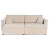 Image de Canape droit BEST MOBILIER 4 places en velours beige 158 x 246 x 81 cm