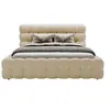 Image de Darling - lit coffre - 140x200 cm - sommier inclus - en tissu bouclette - Beige