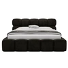 Image de Mariposa - lit coffre - 140x200 cm - sommier inclus - en velours - Noir