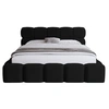 Image de Mariposa - lit coffre - 160x200 cm - sommier inclus - en velours - Noir