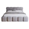 Image de Mariposa - lit coffre - 160x200 cm - sommier inclus - en velours - Gris