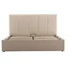 Image de Beanie - lit coffre - 160x200 cm - en velours - sommier inclus - Beige
