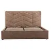 Image de Peonis - lit coffre - 160x200 cm - en velours - sommier inclus - Taupe