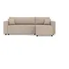 Image de Jonas - canapé d'angle réversible 4 places convertible avec coffre en tissu texturé - Beige