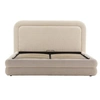 Image de Babel - lit coffre - 160x200 cm - en velours texturé - sommier inclus - Beige