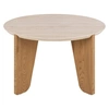 Image de Noeva - table basse - pieds en chêne - plateau effet travertin - 80 cm - Bois