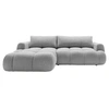 Image de Yulin - Canapé d'angle gauche 4 places convertible avec coffre en tissu bouclette - Gris clair
