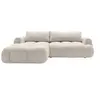 Image de Yulin - Canapé d'angle gauche 4 places convertible avec coffre en tissu bouclette - Beige