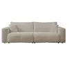 Image de Nicole - Canapé droit 3 places convertible avec coffre en tissu - Taupe