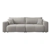 Image de Nicole - Canapé droit 3 places convertible avec coffre en tissu - Gris clair