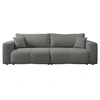 Image de Nicole - Canapé droit 3 places convertible avec coffre en tissu - Gris