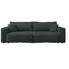 Image de Nicole - Canapé droit 3 places convertible avec coffre en tissu - Gris Anthracite