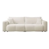 Image de Nicole - Canapé droit 3 places convertible avec coffre en tissu - Beige