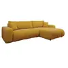 Image de Nicole - Canapé d'angle réversible 5 places convertible avec coffre en tissu - Jaune