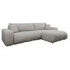 Image de Nicole - Canapé d'angle réversible 5 places convertible avec coffre en tissu - Gris clair