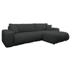 Image de Nicole - Canapé d'angle réversible 5 places convertible avec coffre en tissu - Gris Anthracite
