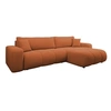Image de Nicole - Canapé d'angle réversible 5 places convertible avec coffre en tissu - Rouille
