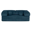 Image de Nebula - Canapé 3 places convertible en velours texturé - Bleu