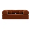 Image de Nebula - Canapé 3 places convertible en velours texturé - Terracotta