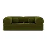 Image de Nebula - Canapé 3 places convertible en velours texturé - Vert Kaki