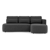 Image de Mahina - canapé d'angle droit 4 places convertible avec coffre en tissu texturé - Gris Anthracite