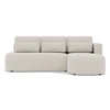 Image de Mahina - canapé d'angle droit 4 places convertible avec coffre en tissu texturé - Beige