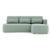Image de Mahina - canapé d'angle droit 4 places convertible avec coffre en tissu texturé - Bleu
