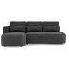 Image de Mahina - canapé d'angle gauche 4 places convertible avec coffre en tissu texturé - Gris Anthracite