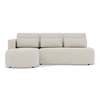 Image de Mahina - canapé d'angle gauche 4 places convertible avec coffre en tissu texturé - Beige