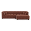 Image de Curtis - canapé d'angle droit 4 places avec accoudoir en tissu texturé - Terracotta