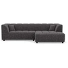 Image de Curtis - canapé d'angle droit 4 places avec accoudoir en tissu texturé - Gris foncé