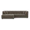 Image de Curtis - canapé d'angle gauche 4 places avec accoudoir en tissu texturé - Vert Olive