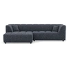 Image de Curtis - canapé d'angle gauche 4 places avec accoudoir en tissu texturé - Bleu