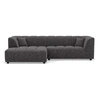 Image de Curtis - canapé d'angle gauche 4 places avec accoudoir en tissu texturé - Gris foncé