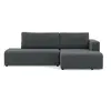 Image de Topaze - canapé d'angle droit 4 places convertible avec coffre en velours côtelé - Gris foncé