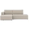 Image de Topaze - canapé d'angle gauche 4 places convertible avec coffre en velours côtelé - Beige