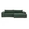 Image de Rebecca - canapé d'angle droit 4 places convertible avec coffre en velours texturé - Vert