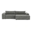 Image de Rebecca - canapé d'angle droit 4 places convertible avec coffre en velours texturé - Gris