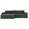 Image de Rebecca - canapé d'angle gauche 4 places convertible avec coffre en velours texturé - Vert