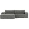 Image de Rebecca - canapé d'angle gauche 4 places convertible avec coffre en velours texturé - Gris