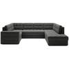 Image de Nappa - Canapé panoramique d'angle gauche 7 places convertible avec coffre en velours - Gris